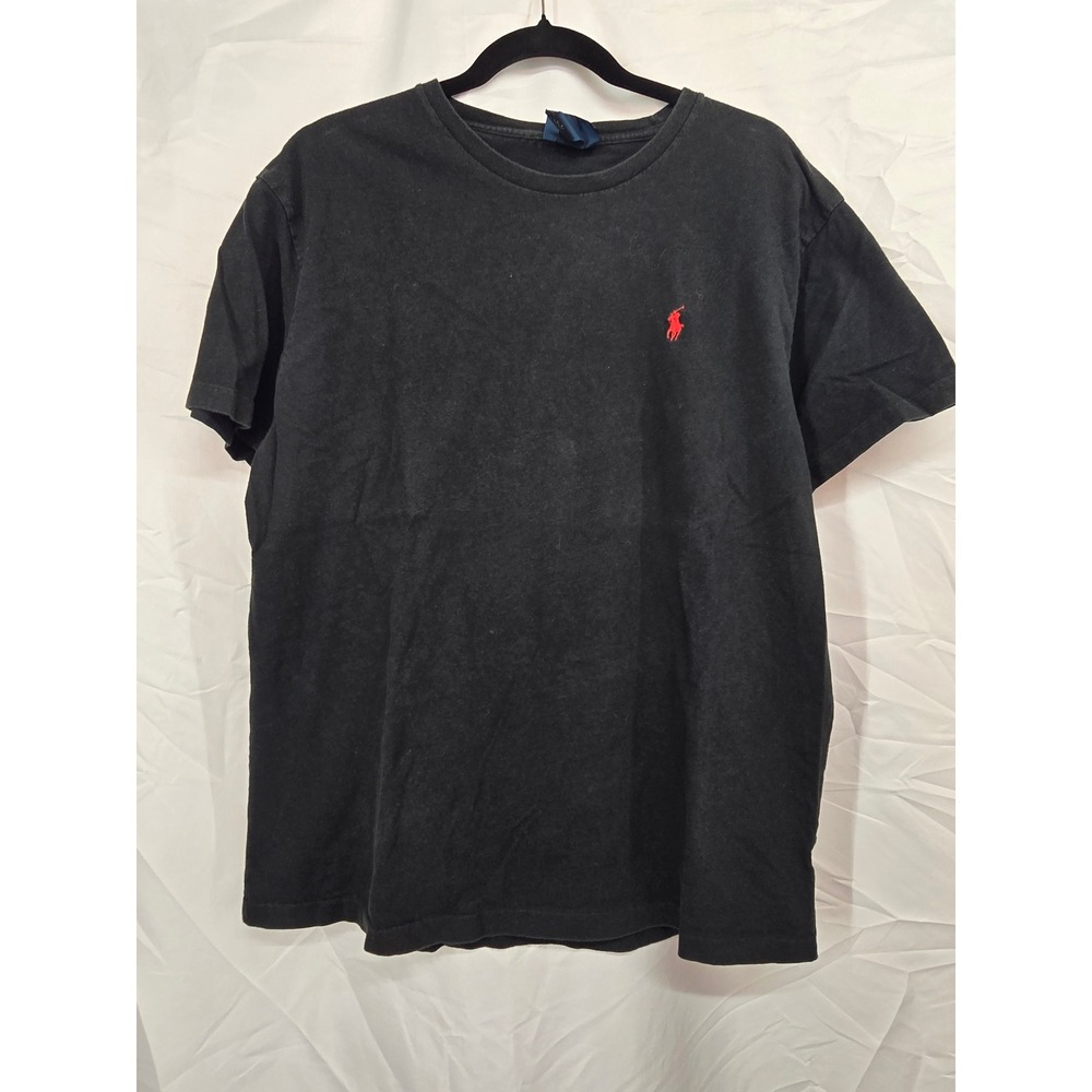 Polo Ralph Lauren Mens T-Shirt Black Short Sleeve Red Pony Logo Size M Medium